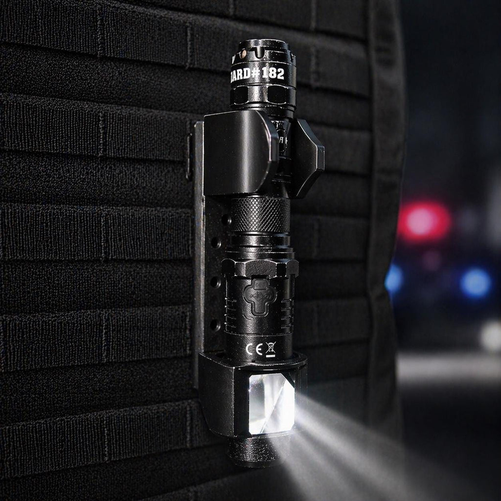 2-in-1 Tactical Flashlight Holder | Mirror Redirect Light, Hands-Free MOLLE Mount