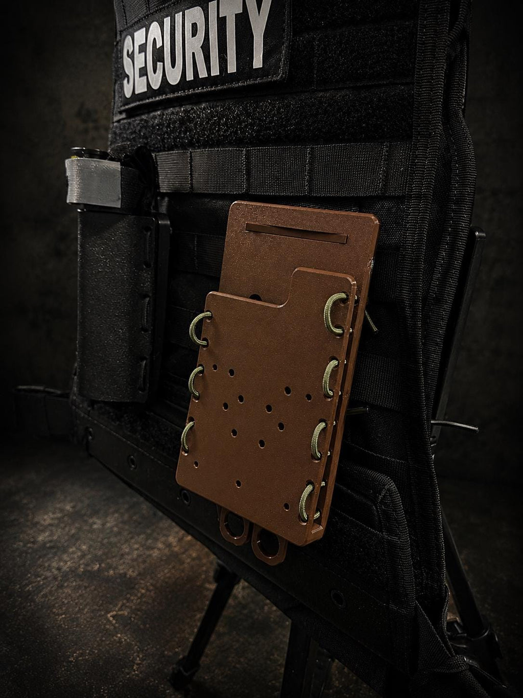 Brown Tactical Phone Holder: MOLLE or Belt Clip - Impact Resistant.