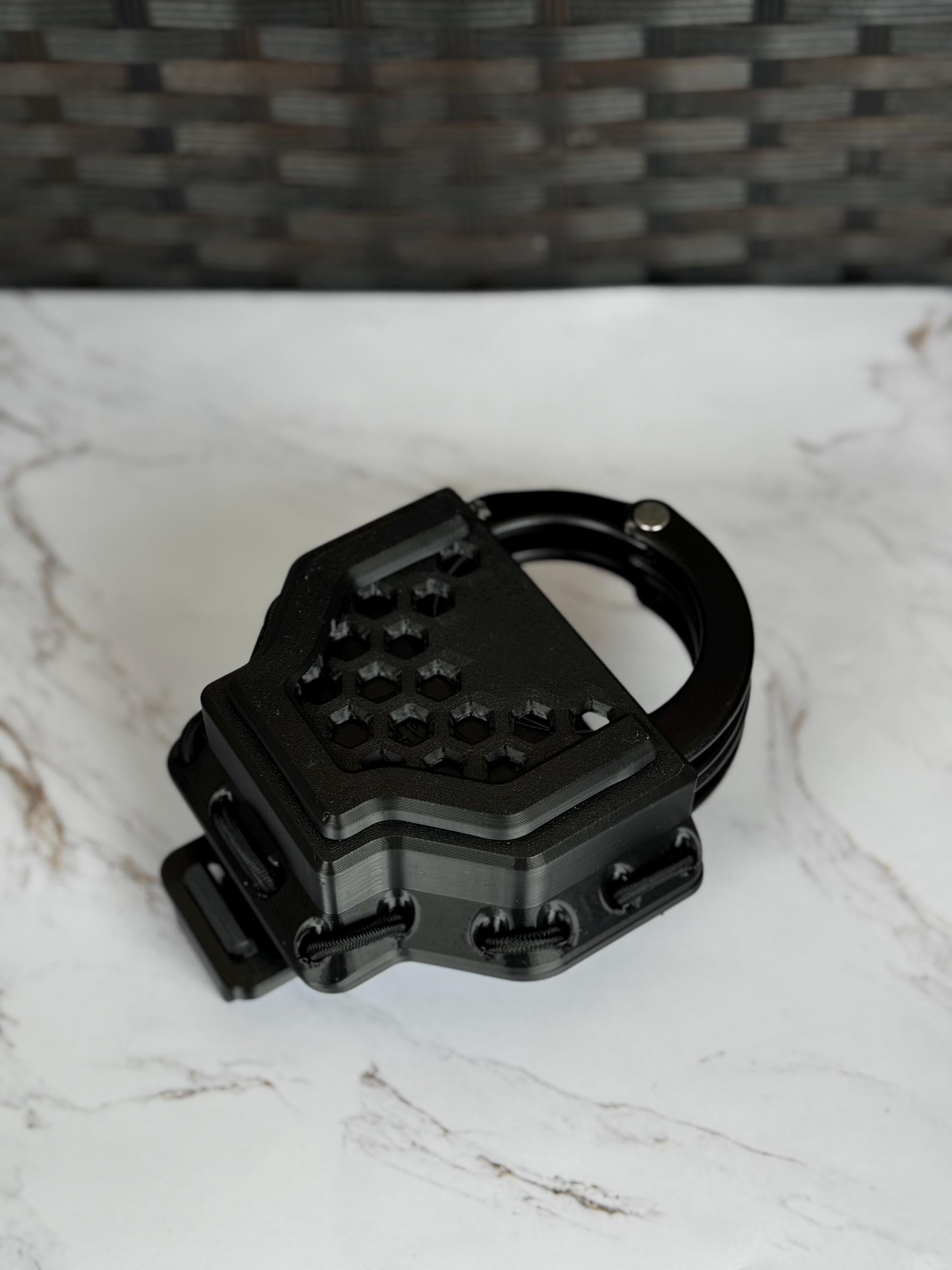 Tactical Handcuff Holder: Open Top MOLLE/Belt Mount, Shock-Absorbing