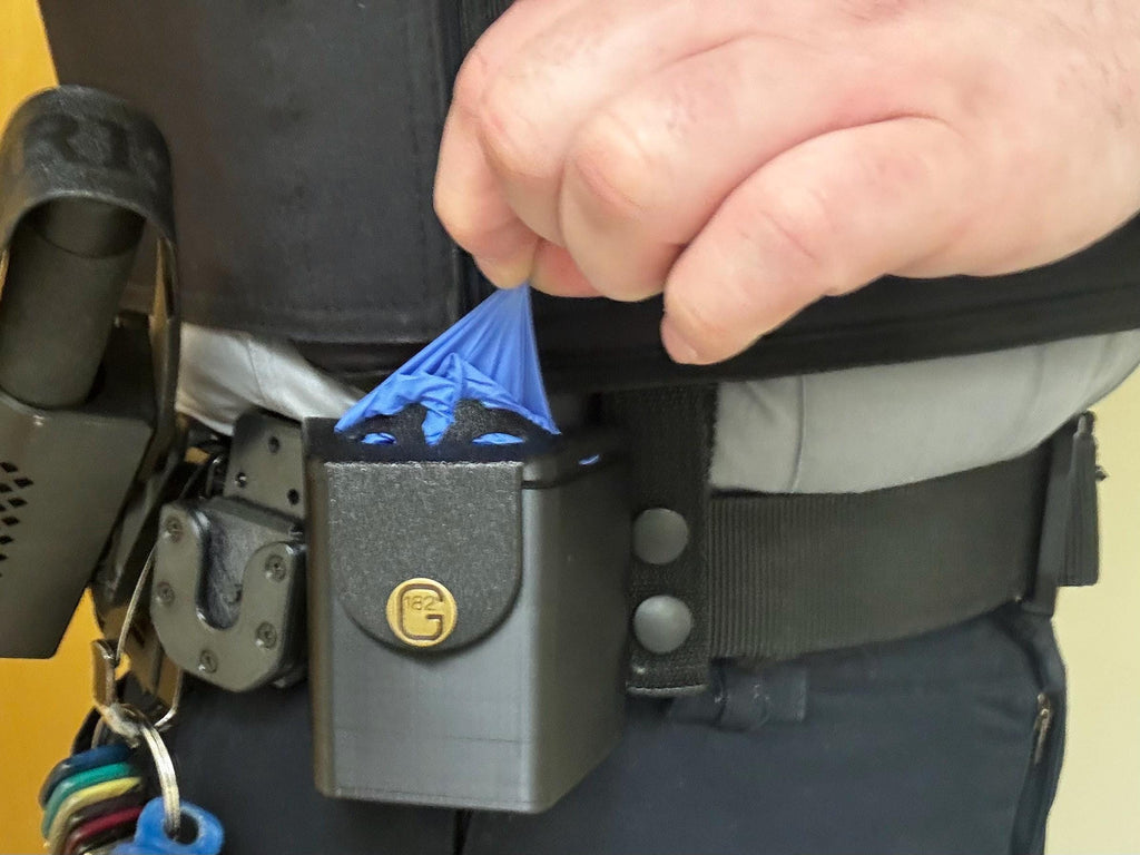 Extra Large Medical Glove Pouch: Rapid Access TPU Duty Belt Holder