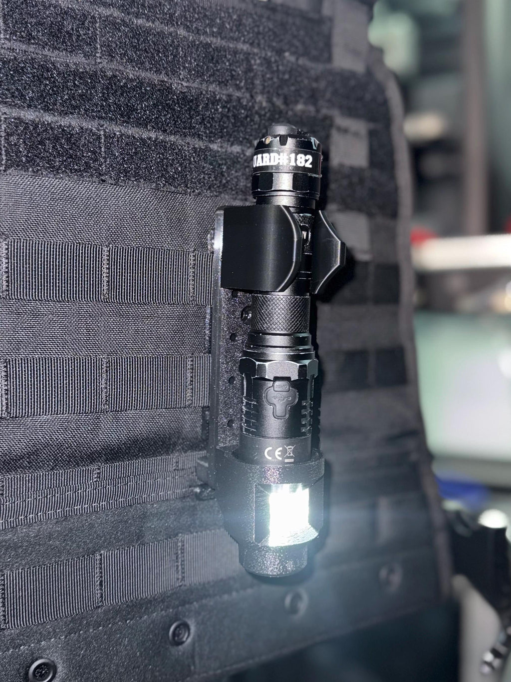 2-in-1 Tactical Flashlight Holder | Mirror Redirect Light, Hands-Free MOLLE Mount