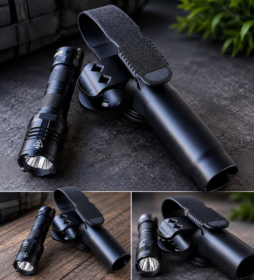 Baton Holder with Flashlight Mount | Duty Belt, MOLLE Compatible, TPU Construction