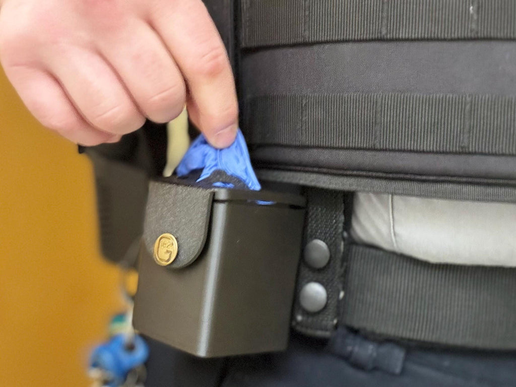 Extra Large Medical Glove Pouch: Rapid Access TPU Duty Belt Holder