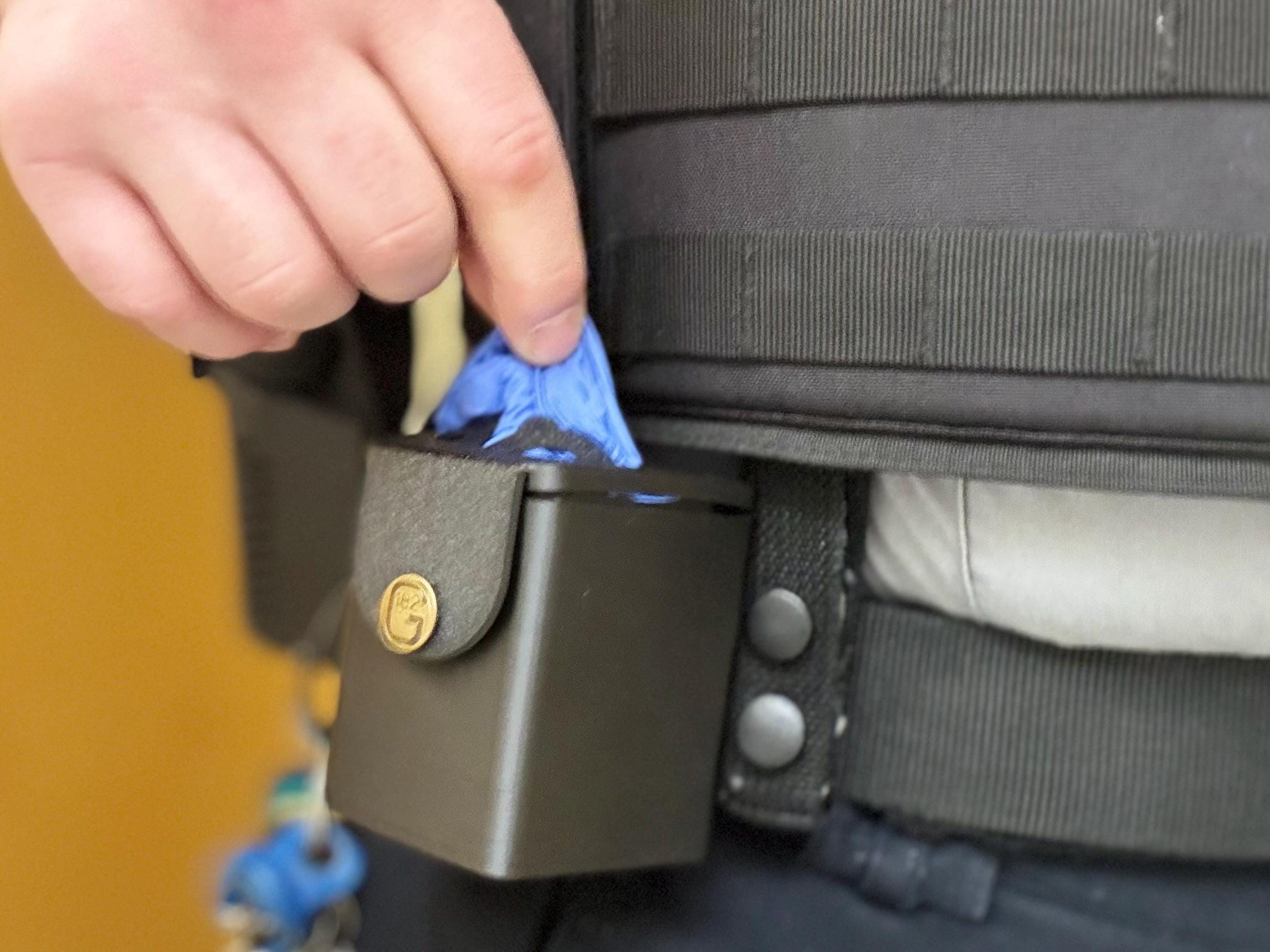 Extra Large Medical Glove Pouch: Rapid Access TPU Duty Belt Holder