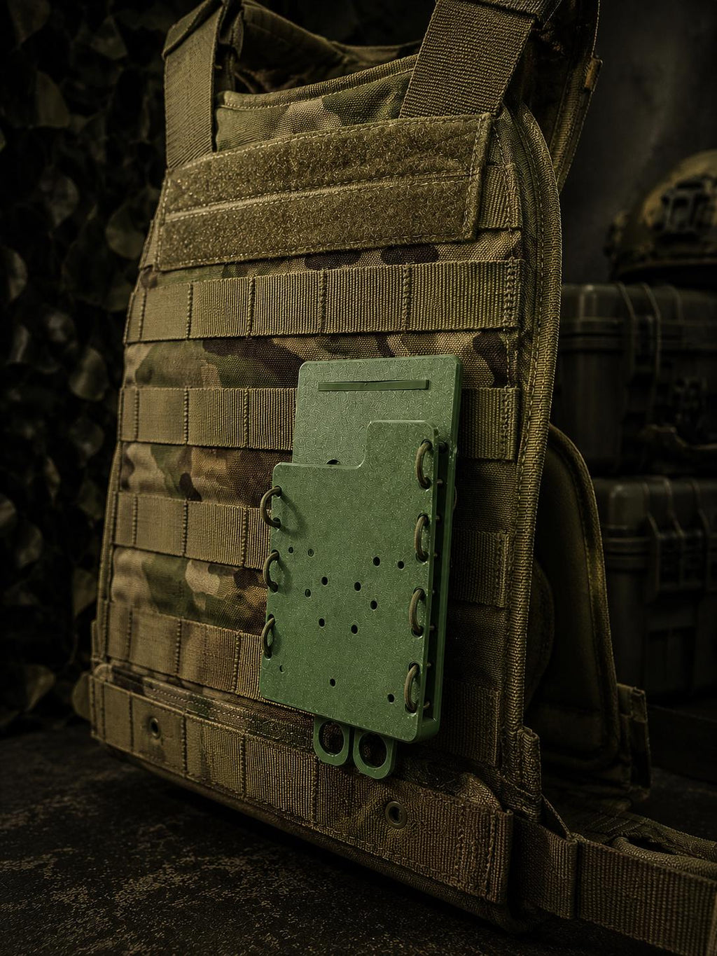 Tactical Phone Holder: MOLLE or Belt Clip - Impact Resistant - Army Green
