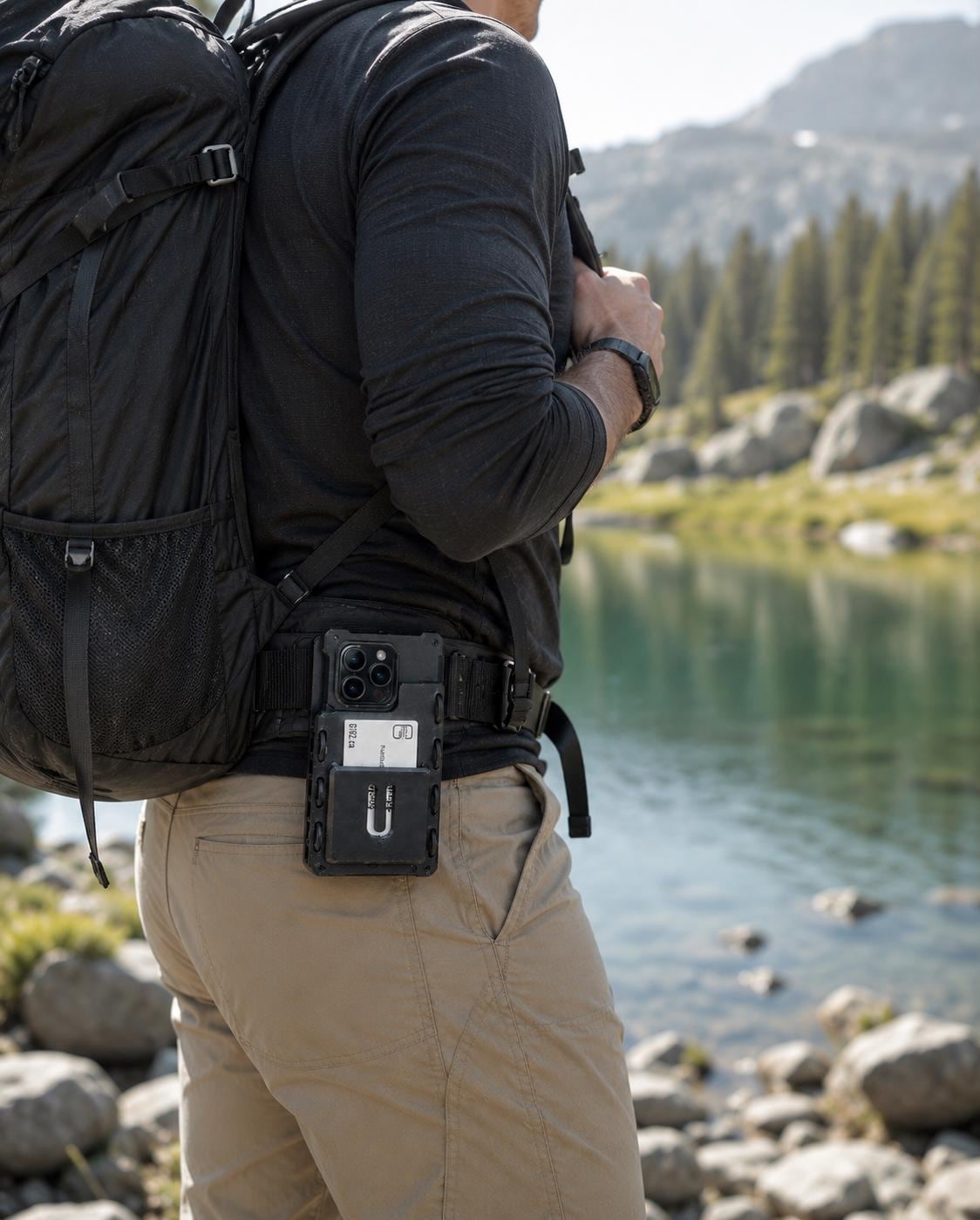 Heavy Duty Phone Holder: MOLLE or Belt Clip - Impact Resistant with Card Slot
