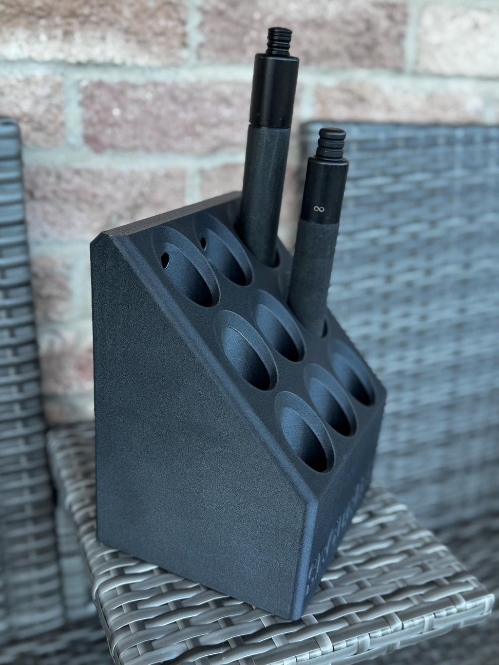 9 Baton Holder Gang Dock: Customizable Heavy Duty Polymer, Wall or Table Mount