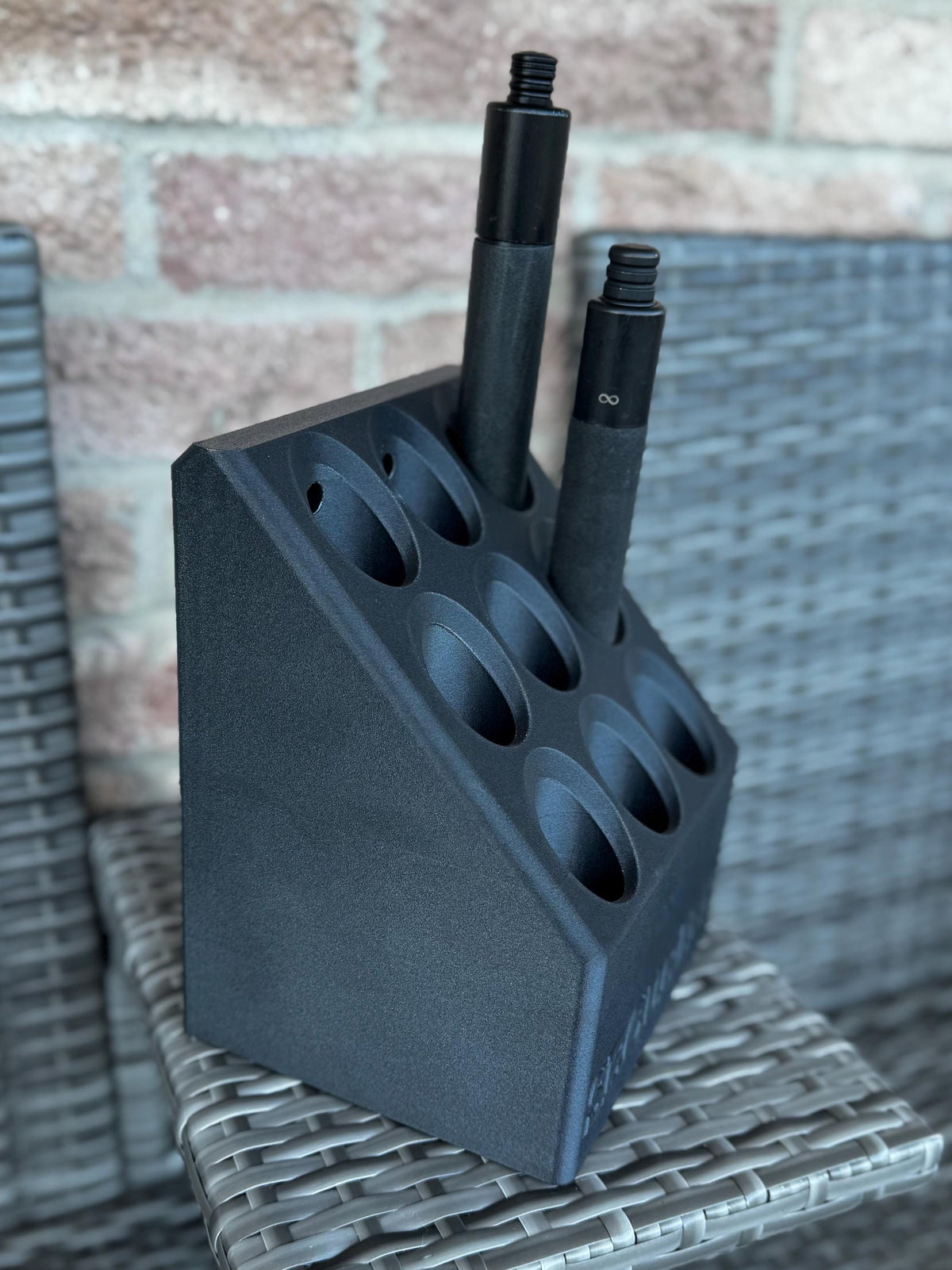 9 Baton Holder Gang Dock: Customizable Heavy Duty Polymer, Wall or Table Mount