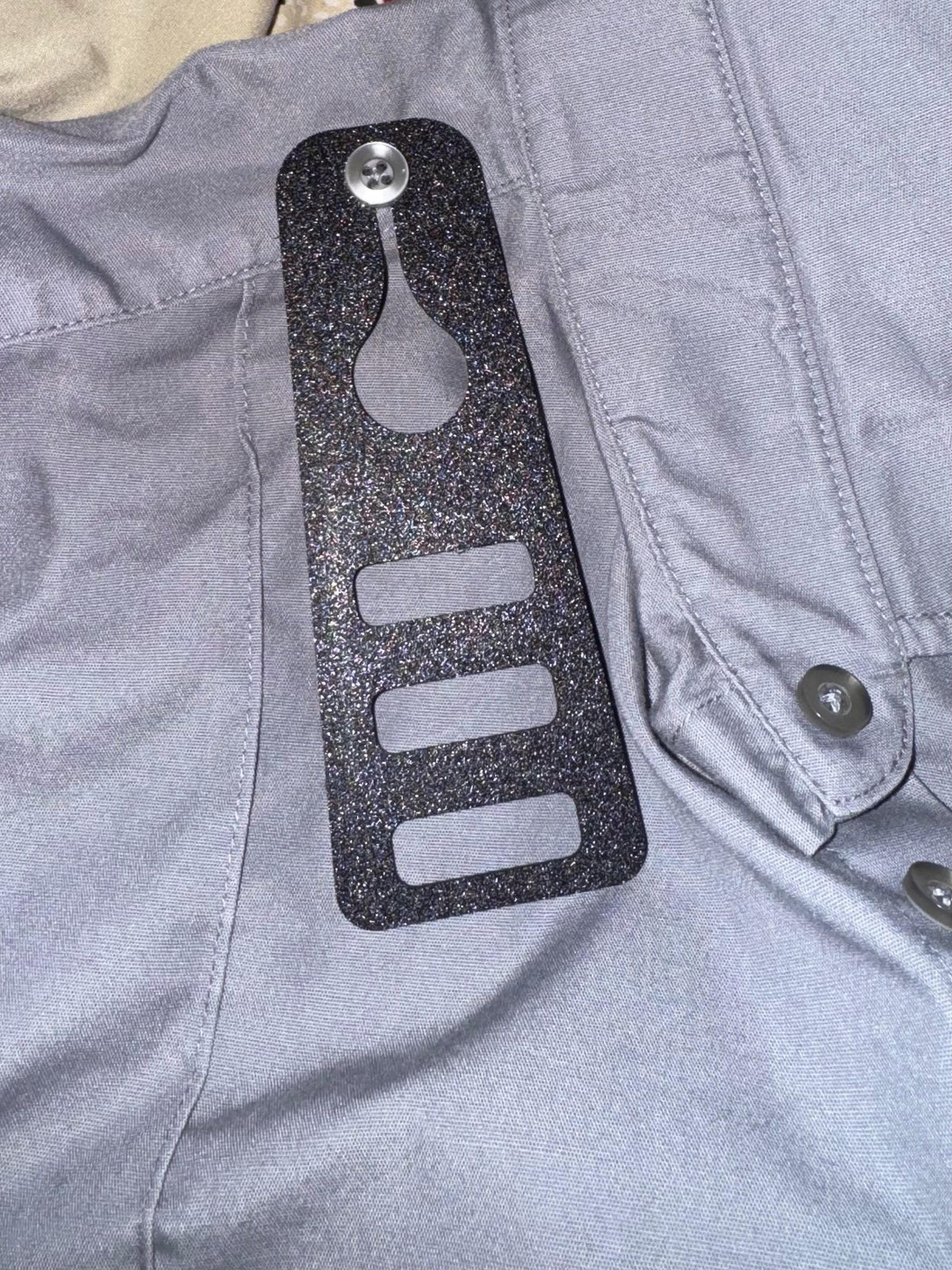 Epaulet Radio Mic Clip: Adjustable Polymer Holder for Speaker Mics