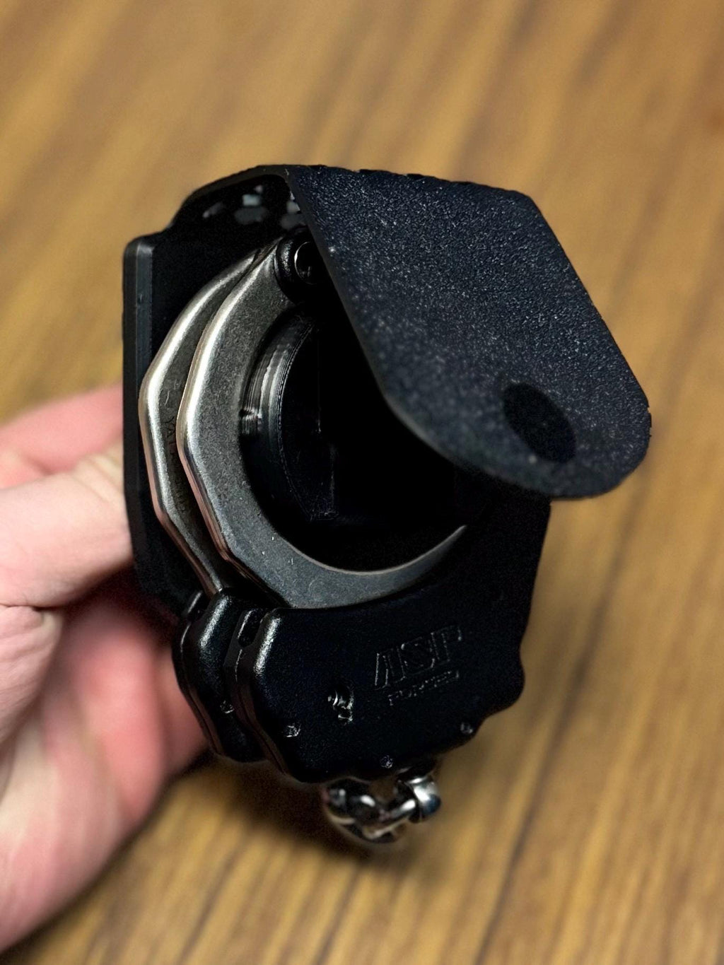 Tactical Locking Handcuff Holder: Secure TPU Police Gear