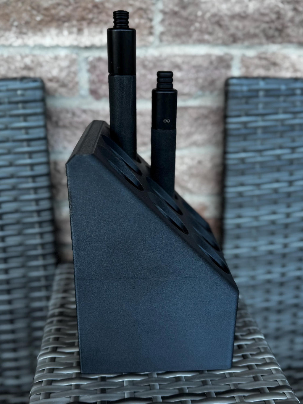 9 Baton Holder Gang Dock: Customizable Heavy Duty Polymer, Wall or Table Mount