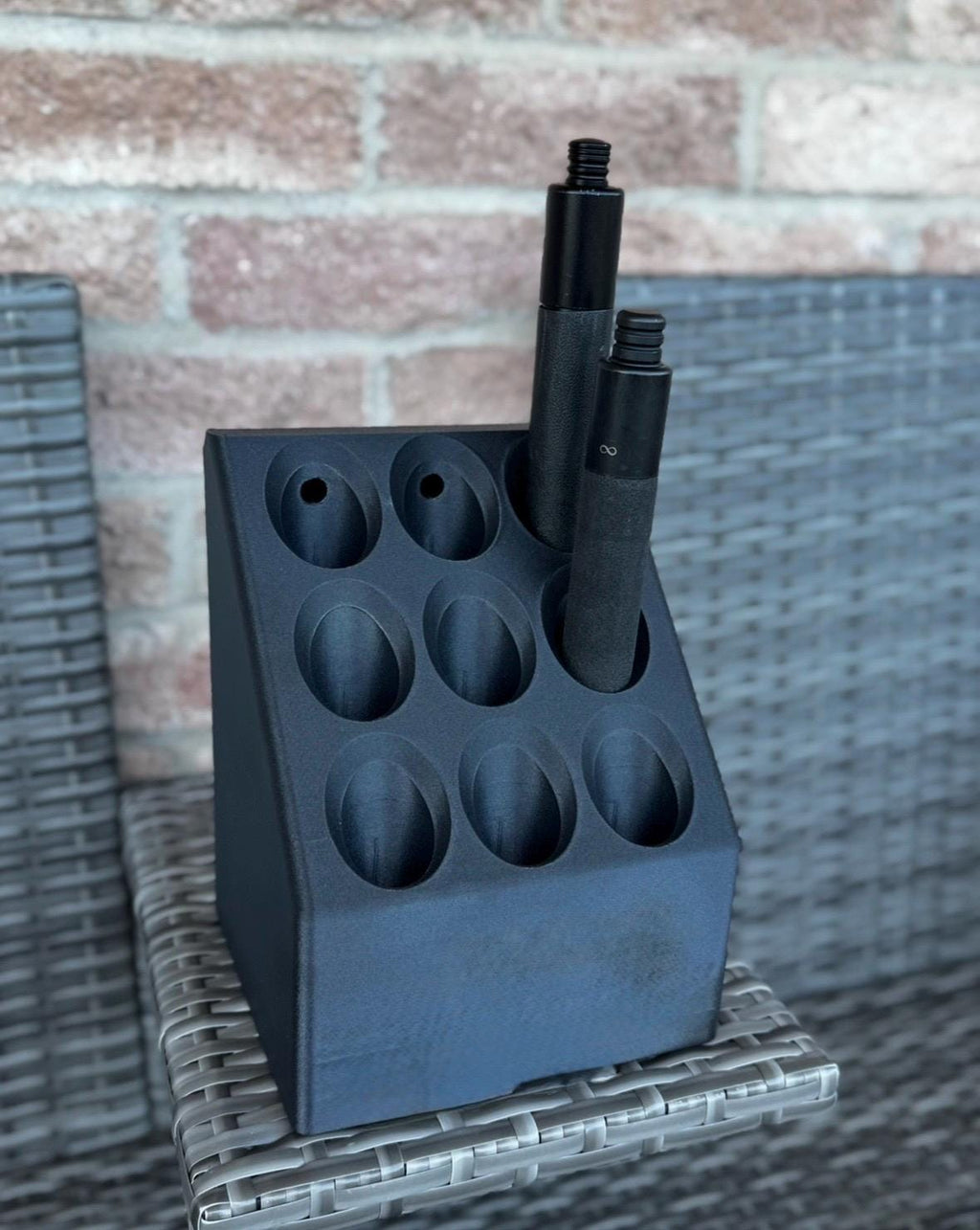 9 Baton Holder Gang Dock: Customizable Heavy Duty Polymer, Wall or Table Mount