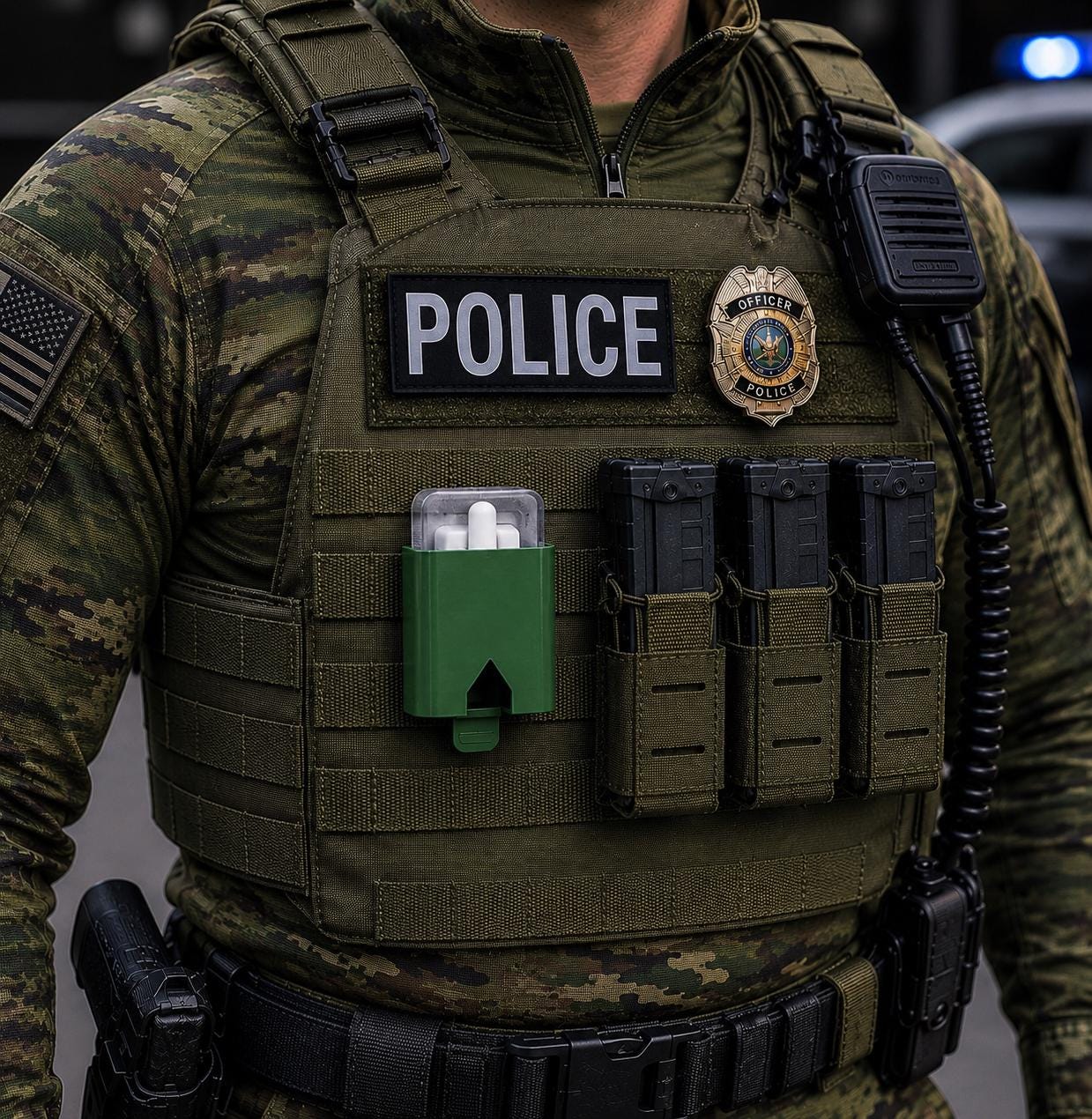 Naloxone Nasal Spray Holder | MOLLE Duty Belt Compatible TPU Quick Access