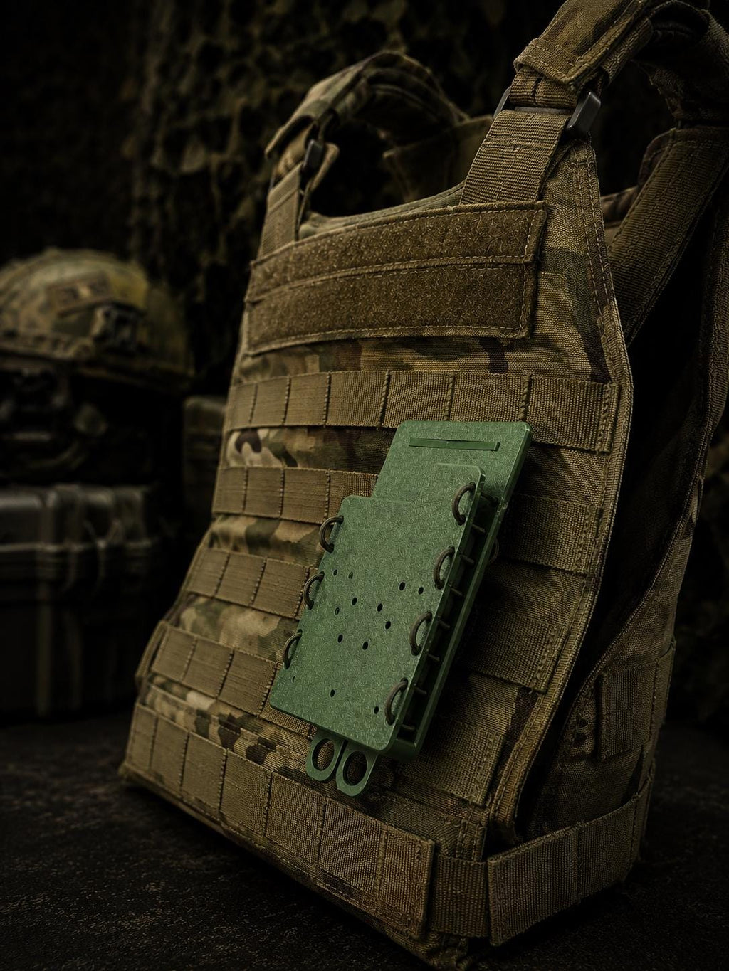 Tactical Phone Holder: MOLLE or Belt Clip - Impact Resistant - Army Green