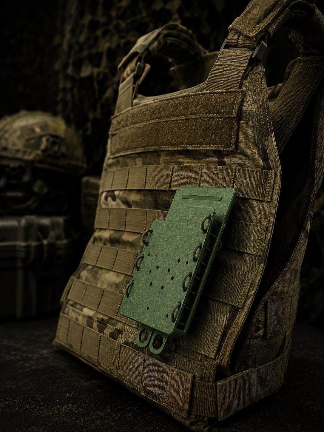 Tactical Phone Holder: MOLLE or Belt Clip - Impact Resistant - Army Green