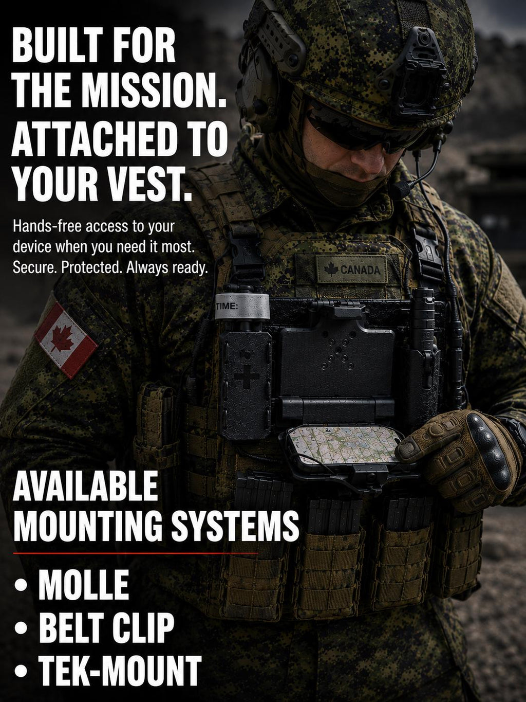 Tactical MOLLE Phone Holder | Hands-Free Navigation Mount, TPU Platform