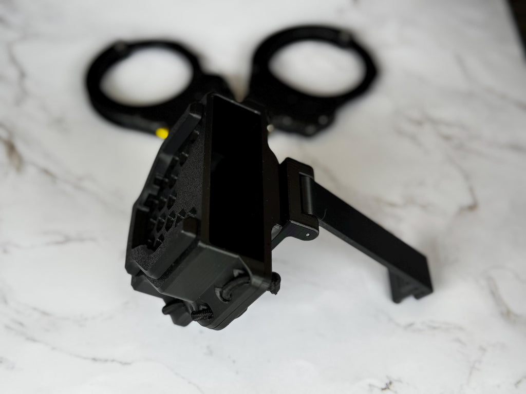 Tactical Handcuff Holder: Open Top MOLLE/Belt Mount, Shock-Absorbing