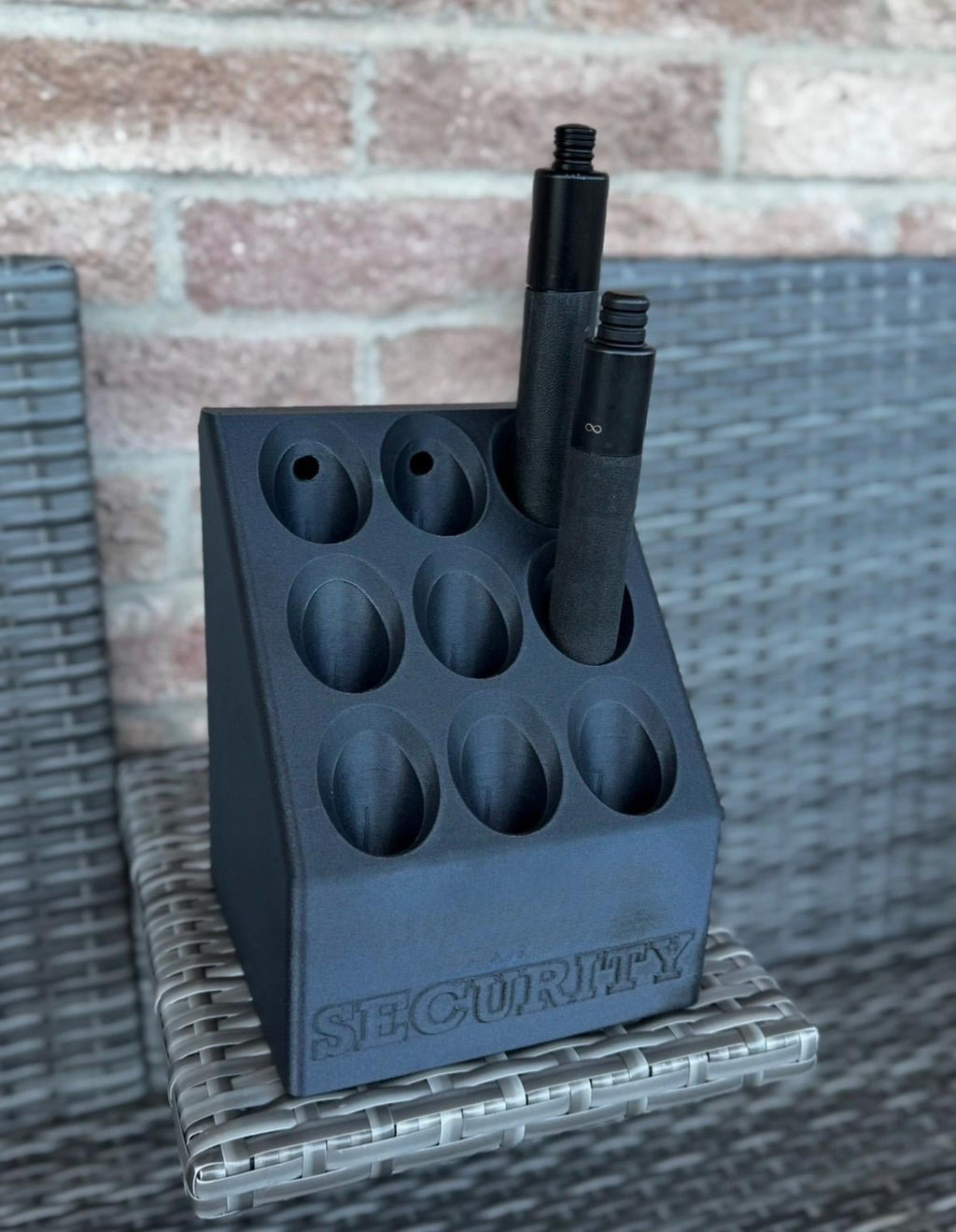 9 Baton Holder Gang Dock: Customizable Heavy Duty Polymer, Wall or Table Mount