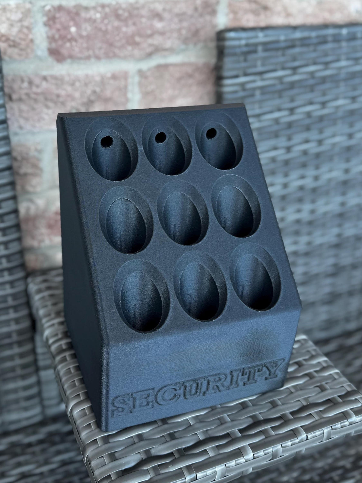 9 Baton Holder Gang Dock: Customizable Heavy Duty Polymer, Wall or Table Mount
